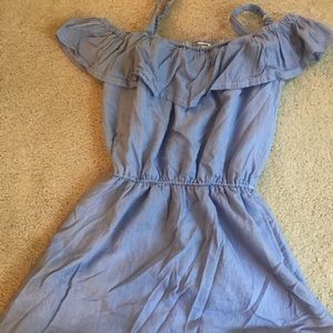 off the shoulder striped dress